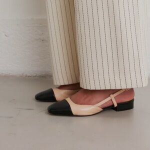 Jonak Paris Open Back Two-Tone Ballet Flats